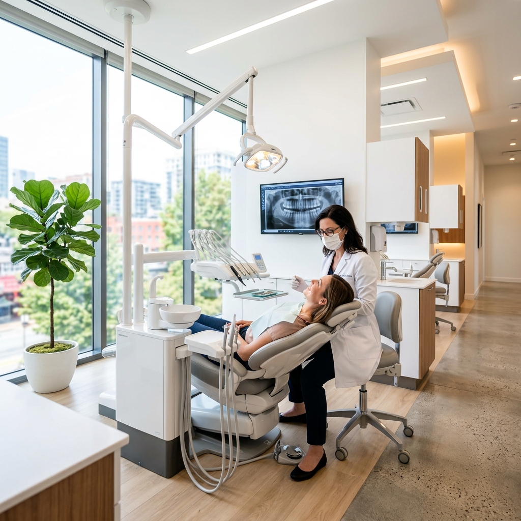 Premium modern dental clinic interior at Surat Dental Clinic
